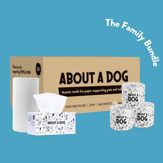 Family Bundle - 24 Toilet Roll Box + 2 Double Length Paper Towel Rolls + 6 Tissue Boxes